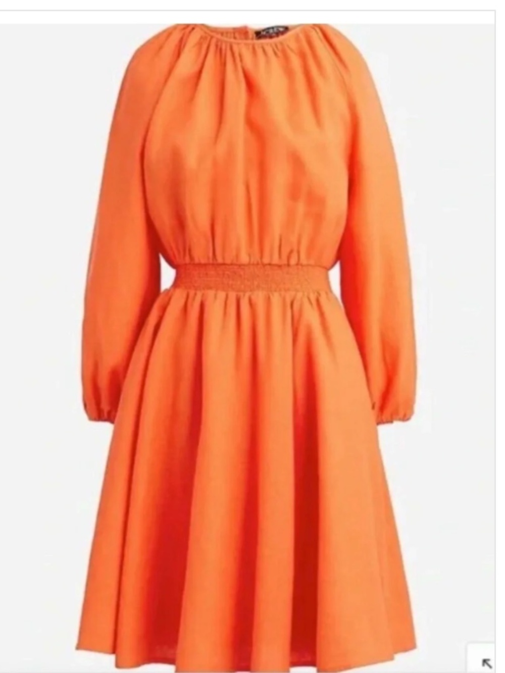 J.CREW Women's Orange Palermo Smocked-waist Mini Dress 100%